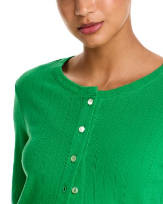 Pointelle Crewneck Cardigan