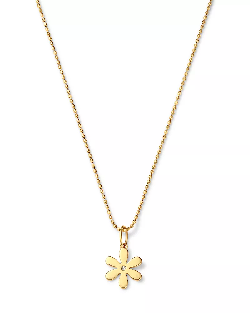 Sydney Evan 14K Yellow Gold Diamond Accent Daisy Pendant Necklace, 18