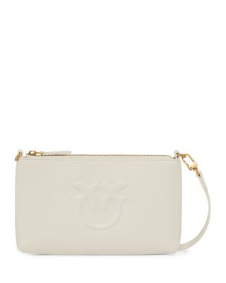 PINKO - Horizontal Flat Mini White Leather Wristlet