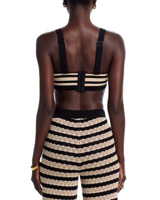 Orla Pointelle Knit Stripe Cardigan, Reverie Pointelle Knit Stripe Crop Top & Gaelle Pointelle Knit Stripe Pants