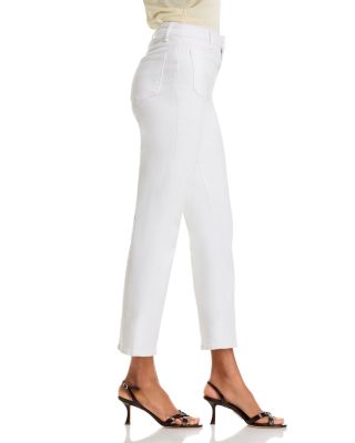 Noya High Rise Slim Flare Jeans in Blanc