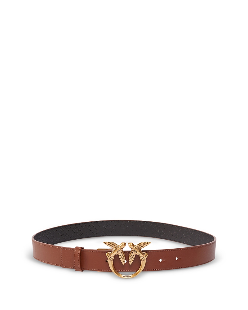 Shop Pinko Women's Love Berry H3 Brown Leather Belt