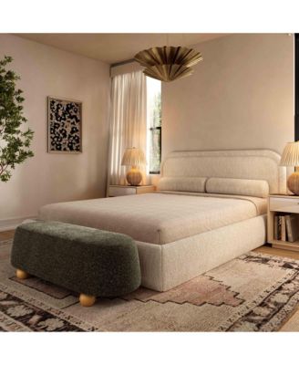 Jaine Loose Faux Mohair Large Ottoman