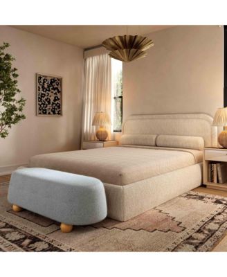 Jaine Loose Faux Mohair Large Ottoman