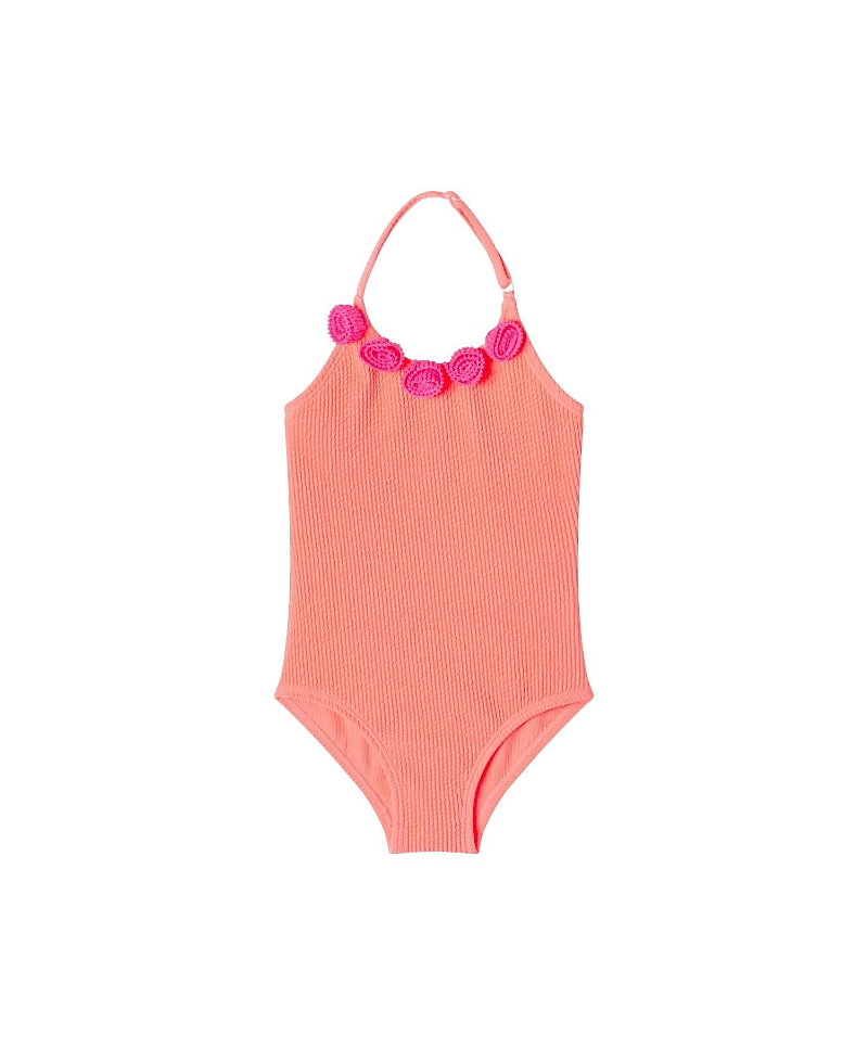 Andy & Evan Kids' Textured Halter One-piece Swimsuit