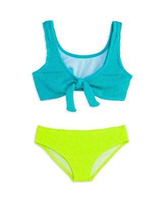 Limeapple - Girls' Izy Crinkle Tie Front Two Piece Swimsuit - Little Kid, Big Kid