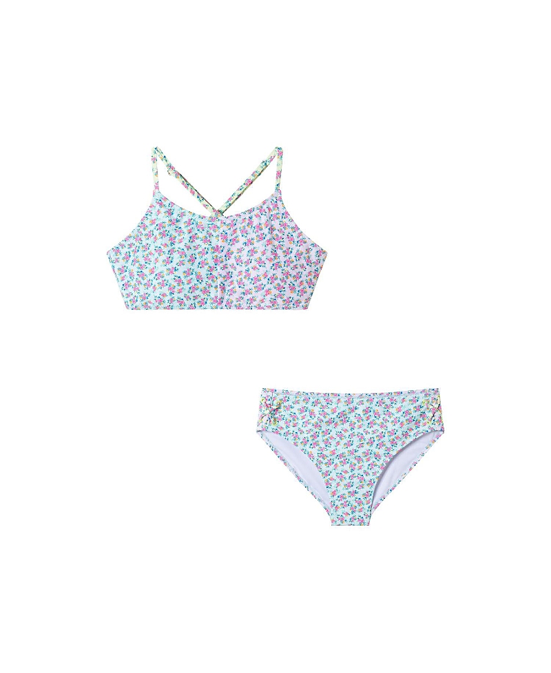 Andy & Evan Girls' Floral Two Piece Swim Suit - Big Kid