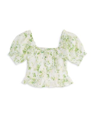AQUA - Girls' Cotton Voile Eyelet Print Top & Skirt, Big Kid - Exclusive