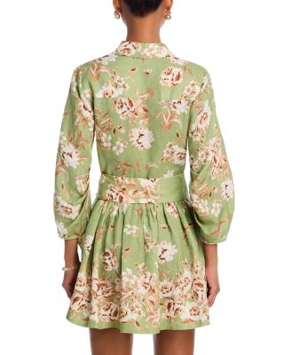 Raya Floral Print Linen Mini Dress