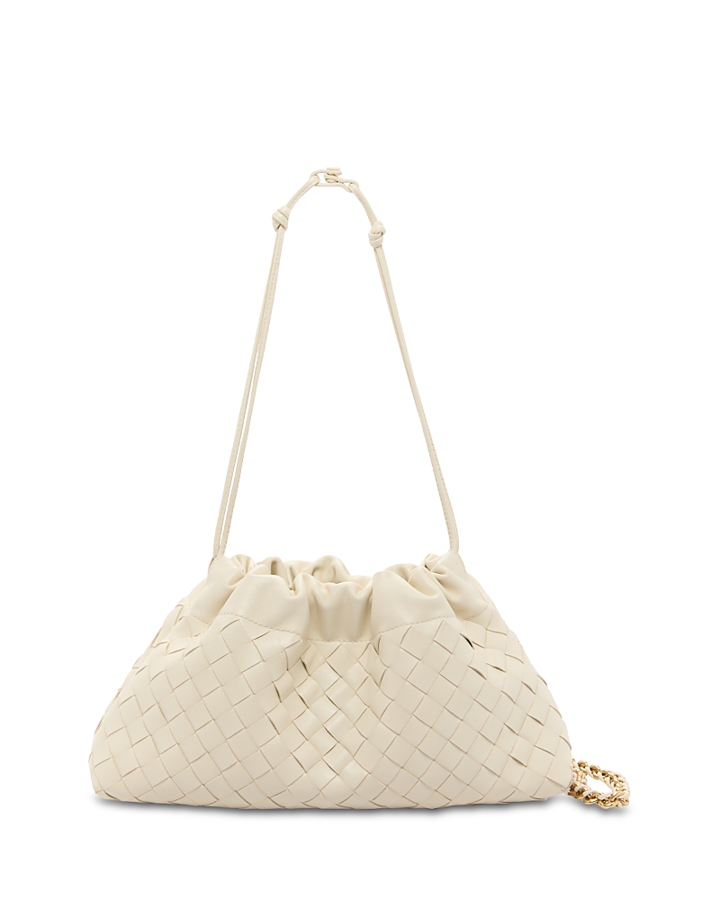 Bottega Veneta Dustbag Intrecciato Leather Shoulder Bag In White
