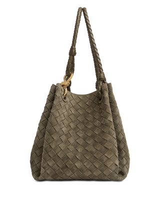 Large Parachute Intrecciato Suede Shoulder Bag