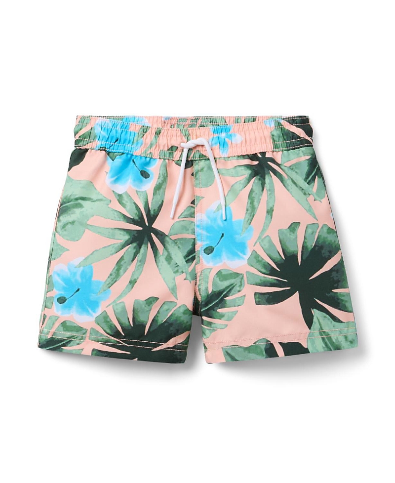 Janie and Jack Boys' Recycled Palm Swim Trunk - Baby, Little Kid, Big Kid