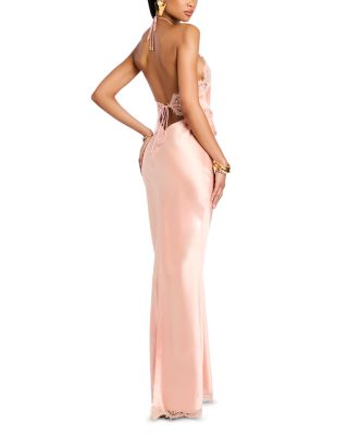 Lace Trim Halter Dress