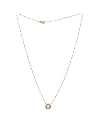 Trinity Diamond Pendant Necklace 18K Tricolor Gold and Diamond