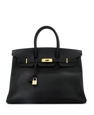 Pre-Owned HERMÈS - Birkin 35 Handbag Black Ardennes with Gold Hardware