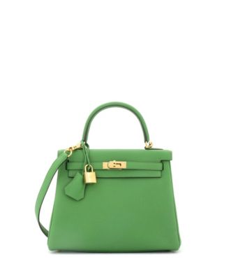Pre-Owned HERMÈS - Kelly 25 Handbag Green Maurice with Gold Hardware