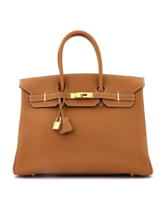 Pre-Owned HERMÈS - Birkin 35 Handbag Brown Togo with Gold Hardware