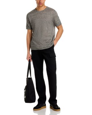 Mouline Short Sleeved Linen Blend Crewneck Tee  