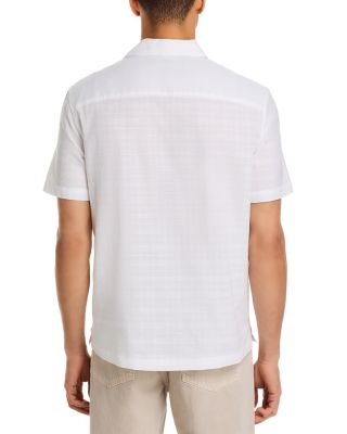 Short Sleeved Voile Dobby Check Relaxed Fit Button Down Shirt