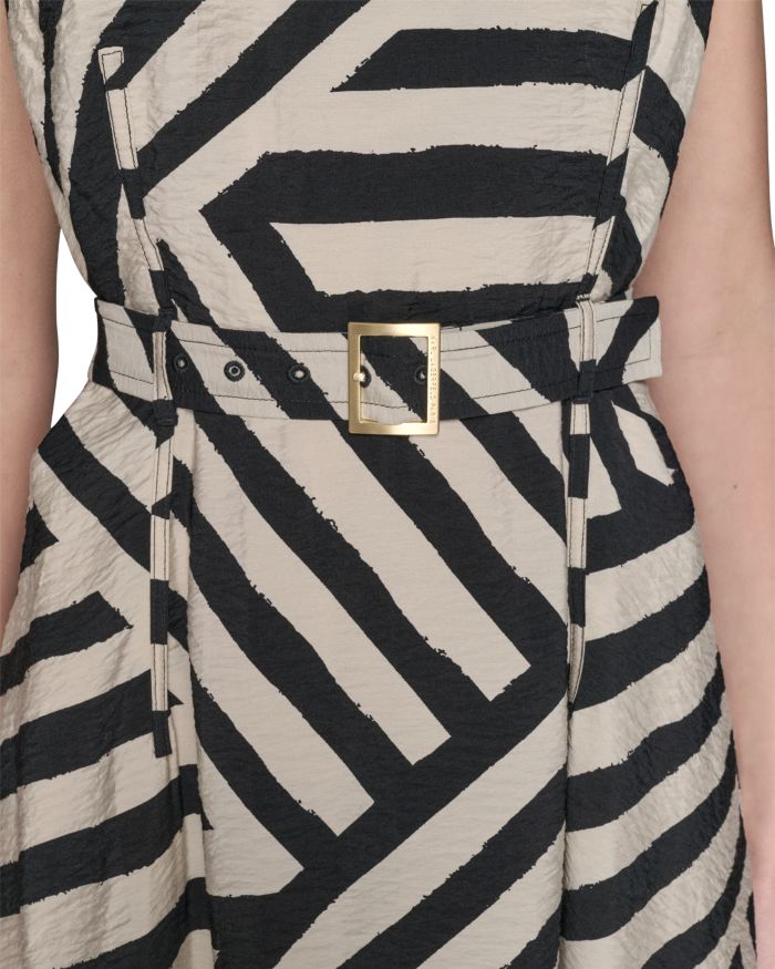 Printed Rumpled Midi Dress