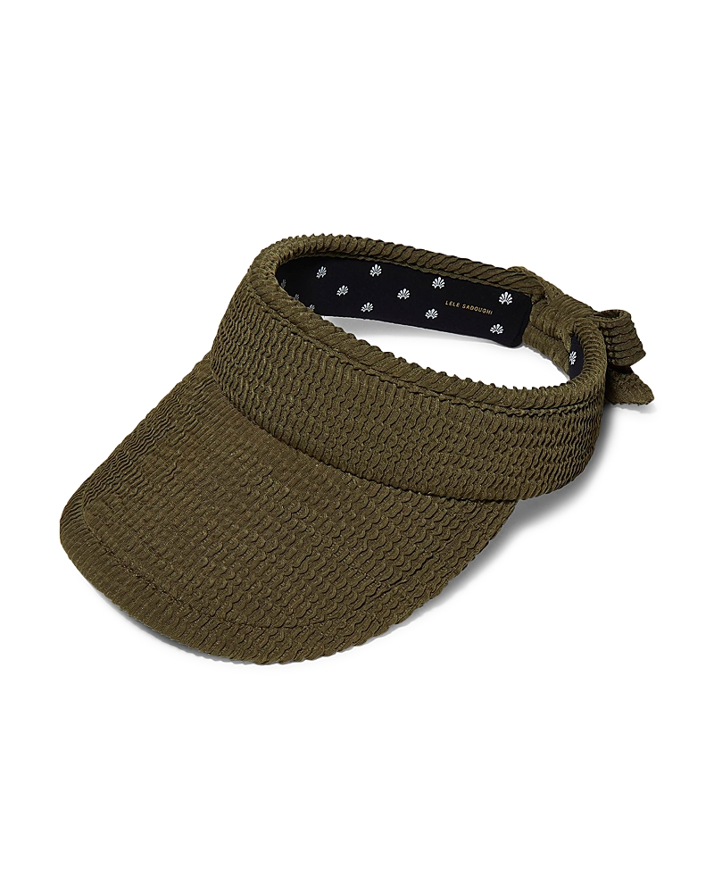 Lele Sadoughi Swimmer Bow Tie Visor In Green