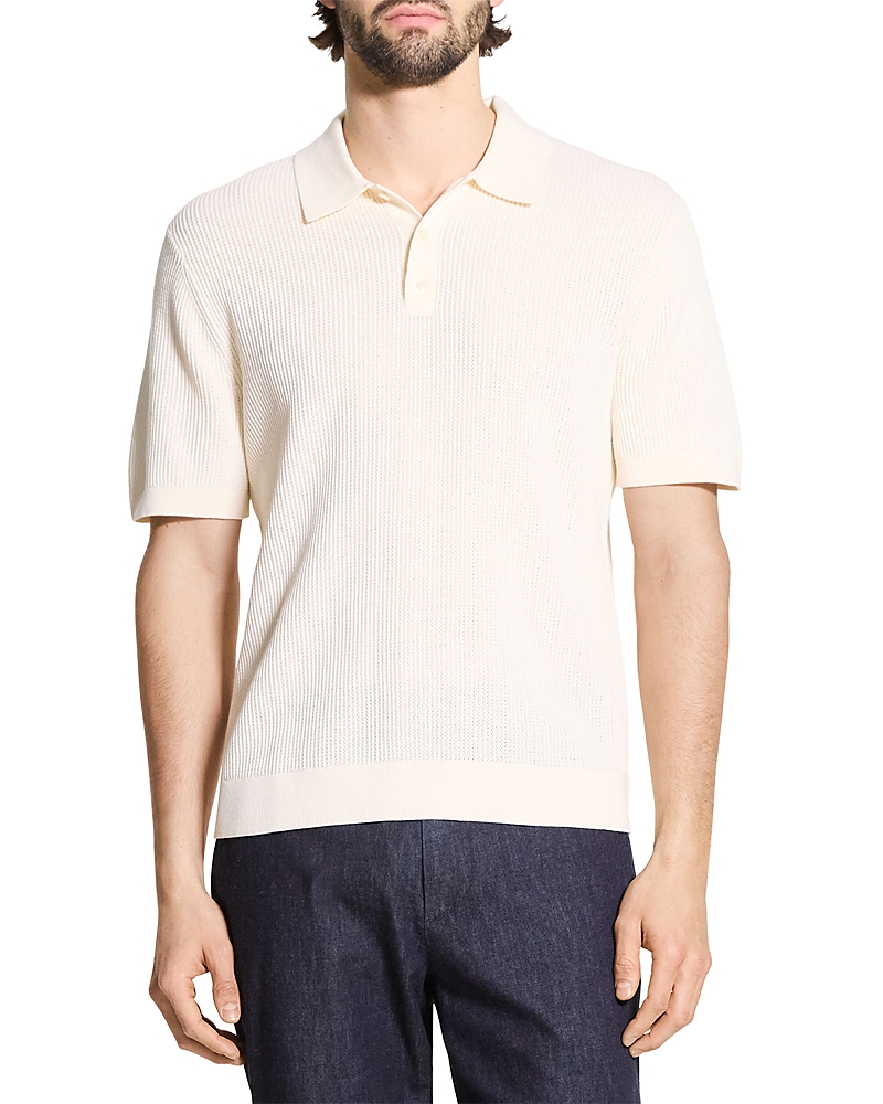 Theory Mesh Short Sleeve Polo in Tactile Cotton