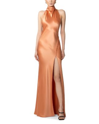 Penelope Satin Halter Neck Gown