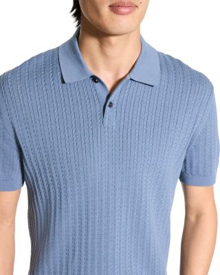 Short Sleeve Cable Polo in Breach 