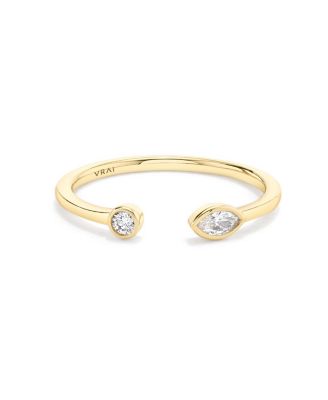 Petal Ring in 14K Yellow Gold, 0.15ctw Marquise & Round Brilliant Lab Grown Diamond