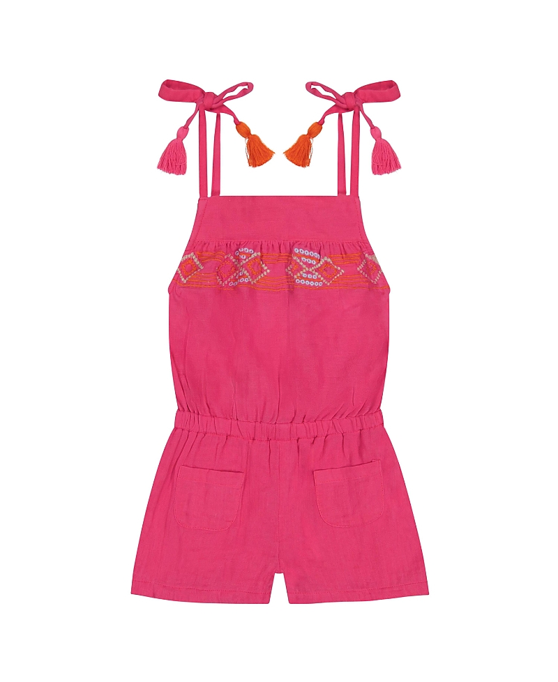 Mer St. Barth Girls' Inez Shoulder Tie Romper - Little Kid, Big Kid