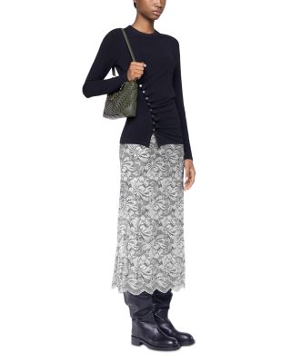 Metallic Lace Maxi Skirt