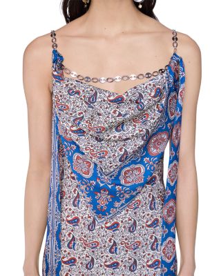 Paisley Satin Maxi Dress