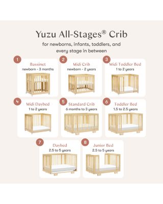 Yuzu 8 in 1 Convertible Crib with All Stages Conversion Kits