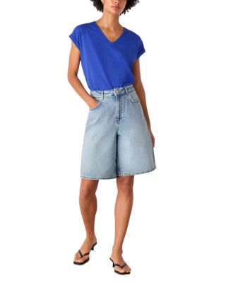 Willa V Neck Cap Sleeve Tee