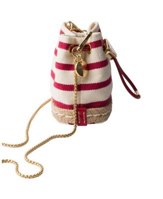 Striped Fabric Mini-Pouch