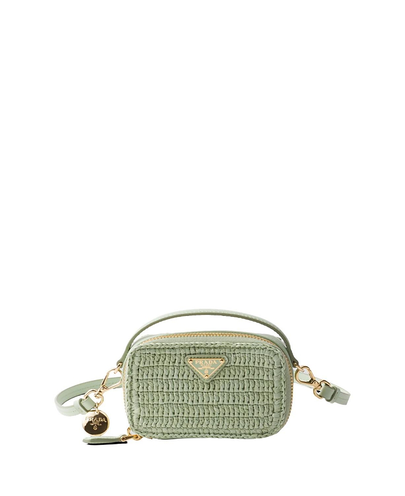 Prada Crochet And Leather Mini-pouch