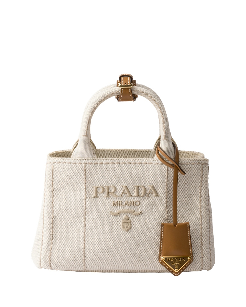 Shop Prada Jardiniere Linen Blend Mini-bag