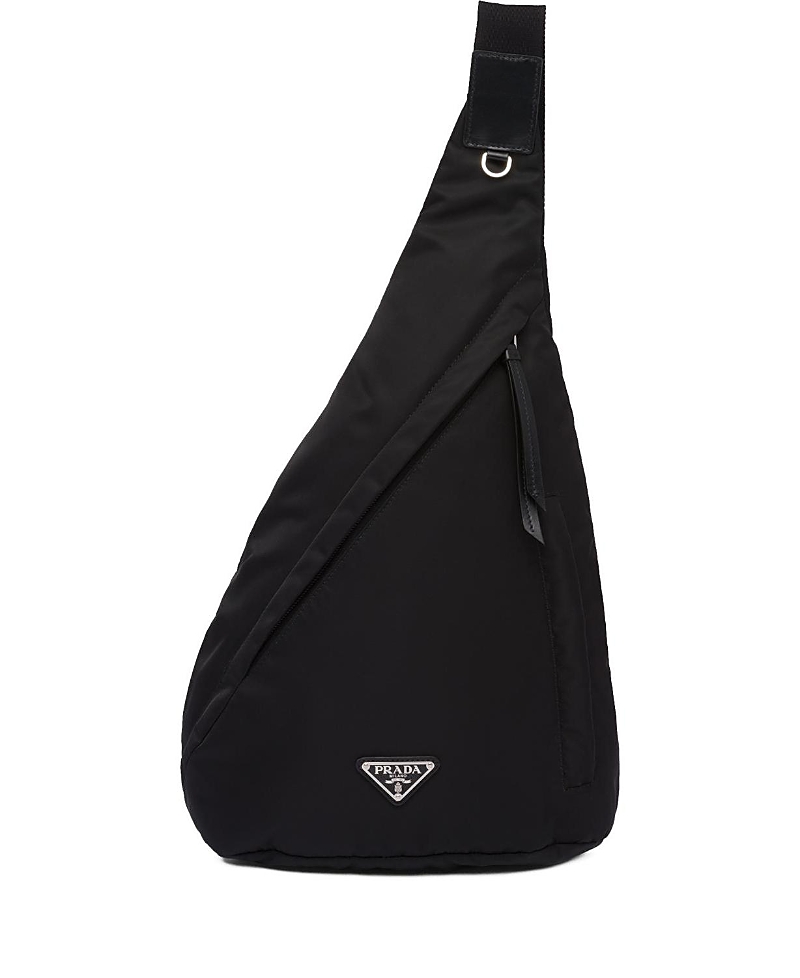Prada Mens Black Hybrid Re-nylon And Leather Backpack