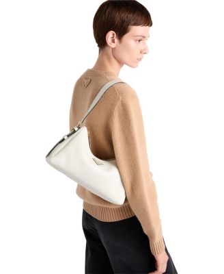 ショルダーバッグ・ポシェット PRADA DOVE GREY LEATHER MEDIUM AIMEE SHOULDER BAG Prada Aimee Medium Leather Shoulder Bag | Bloomingdale's