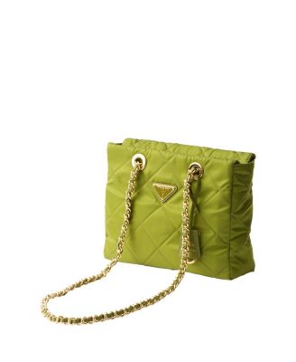 トートバッグ PRADA Acid green leather Re-Edition 1995 handbag Prada Prada Woman Acid Green Leather Re-Edition 1995 Handbag