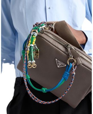 Leather Shoulder Bag With Charm