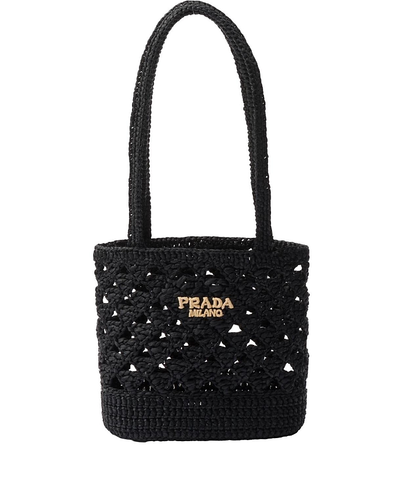 Prada Logo Crochet Tote Bag