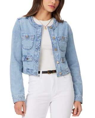 PAIGE - Kiya Crewneck Button Front Denim Jacket