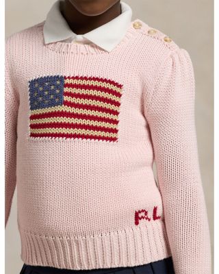 Girls' Flag Cotton Crewneck Sweater - Little Kid