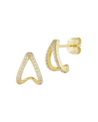 AQUA - Pav&eacute; V Stud Earrings