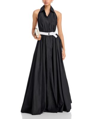 Halter Neck Flared Gown