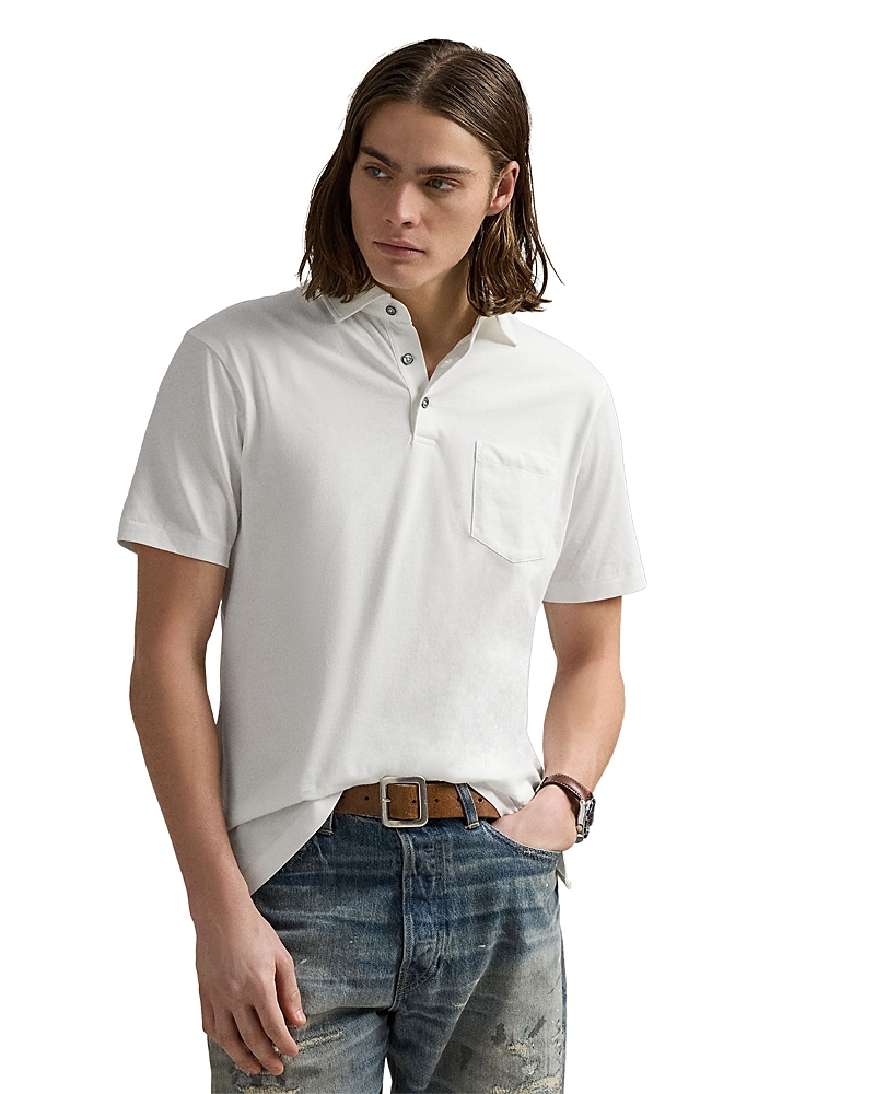 Polo Ralph Lauren Classic Fit Cotton-linen Polo Shirt In Ceramic White