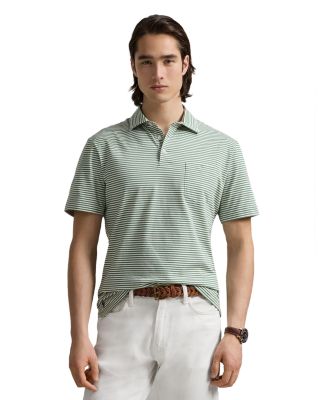 Standard Fit Striped Lisle Polo Shirt