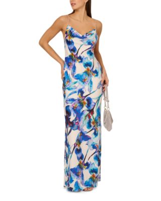 Printed Satin Slip Dress