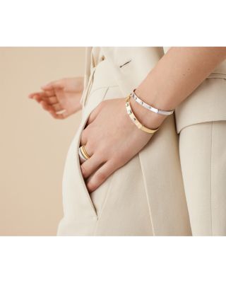 18K White Gold & Diamond Masai Coil Bangle Bracelet